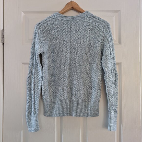 Gap classic cable knit crew neck sweater aqua blue size XS - Picture 6 of 16